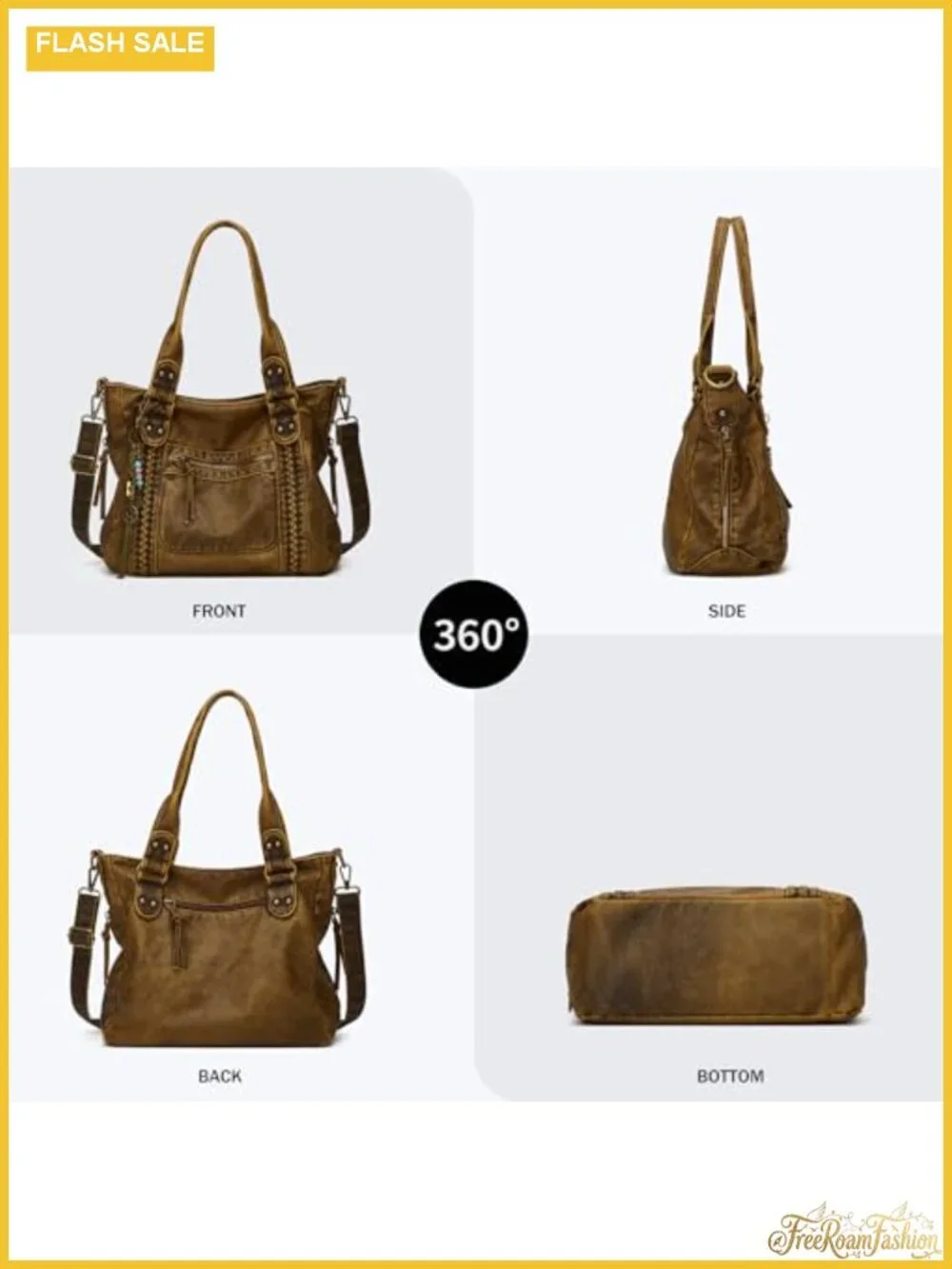 Women's Large Tote Crossbody Bag Soft Faux Leather Hobo Handbag with Pockets